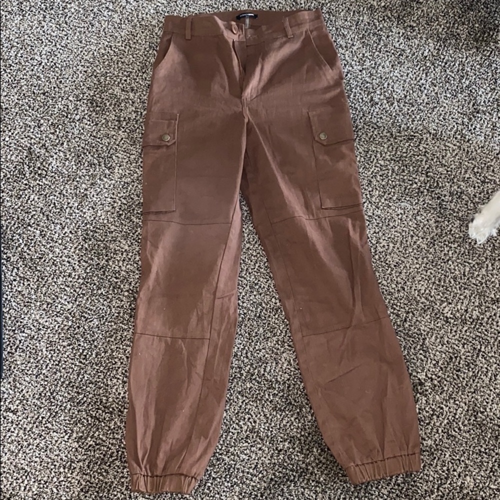 Brown cargo joggers